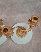 Paire de bougeoirs anciens dorés – style Louis Xv / Rocaille