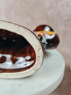 Paire de bougeoirs en céramique signée Vallauris – style 60s