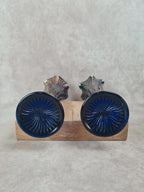Paire de grands vases irisés vintage Fenton en verre carnival 💙