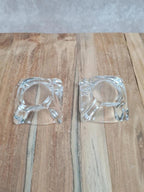 🩵 Paire de mini vide - poches en cristal signés Daum France