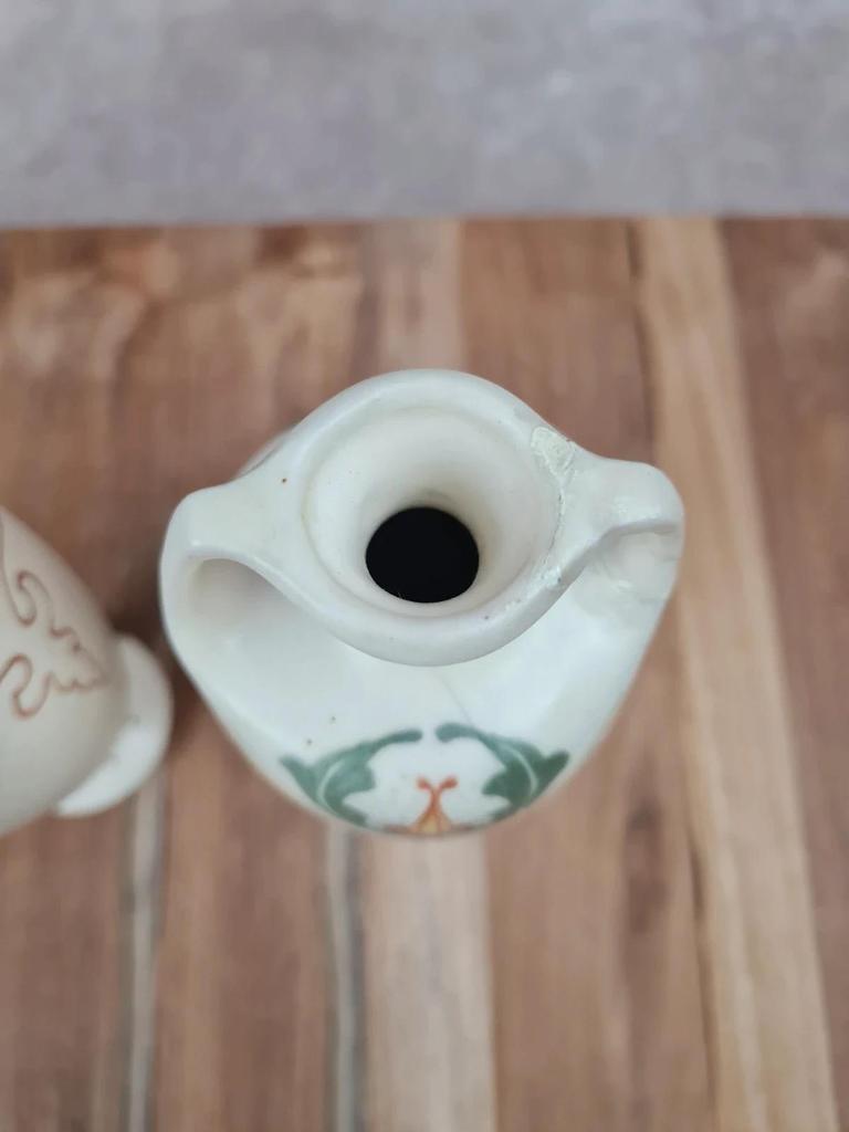 Paire de vases Art nouveau Arnhem 🇳🇱 faïence peinte main vers 1911 🌿