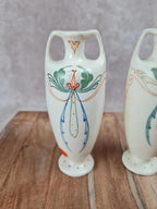 Paire de vases Art nouveau Arnhem 🇳🇱 faïence peinte main vers 1911 🌿