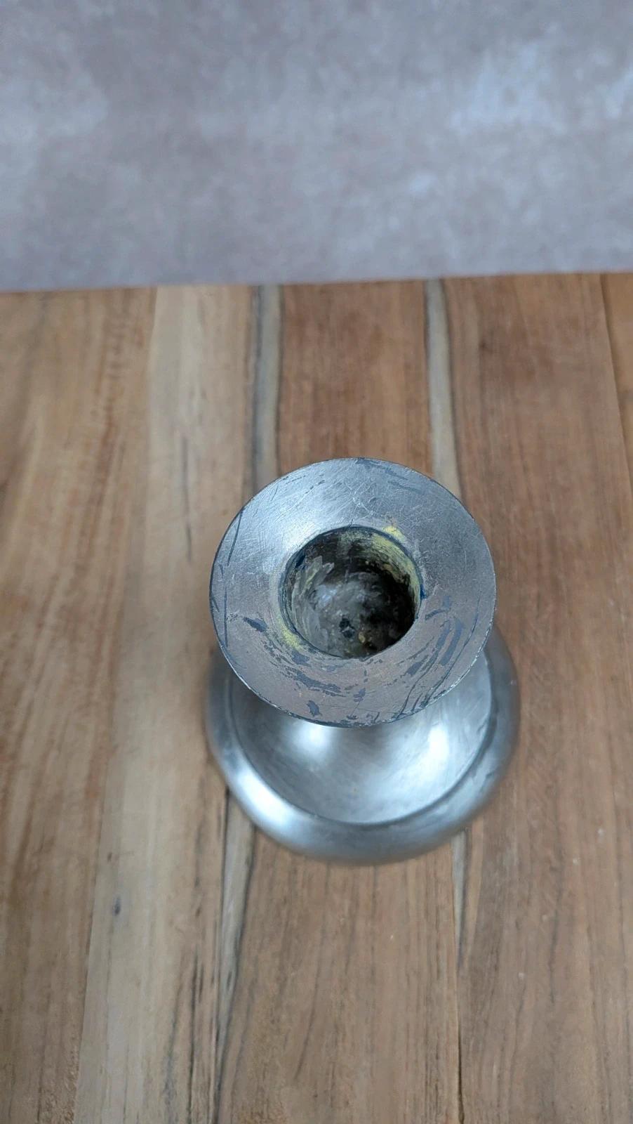 Petit bougeoir vintage en métal argenté – W. Germany