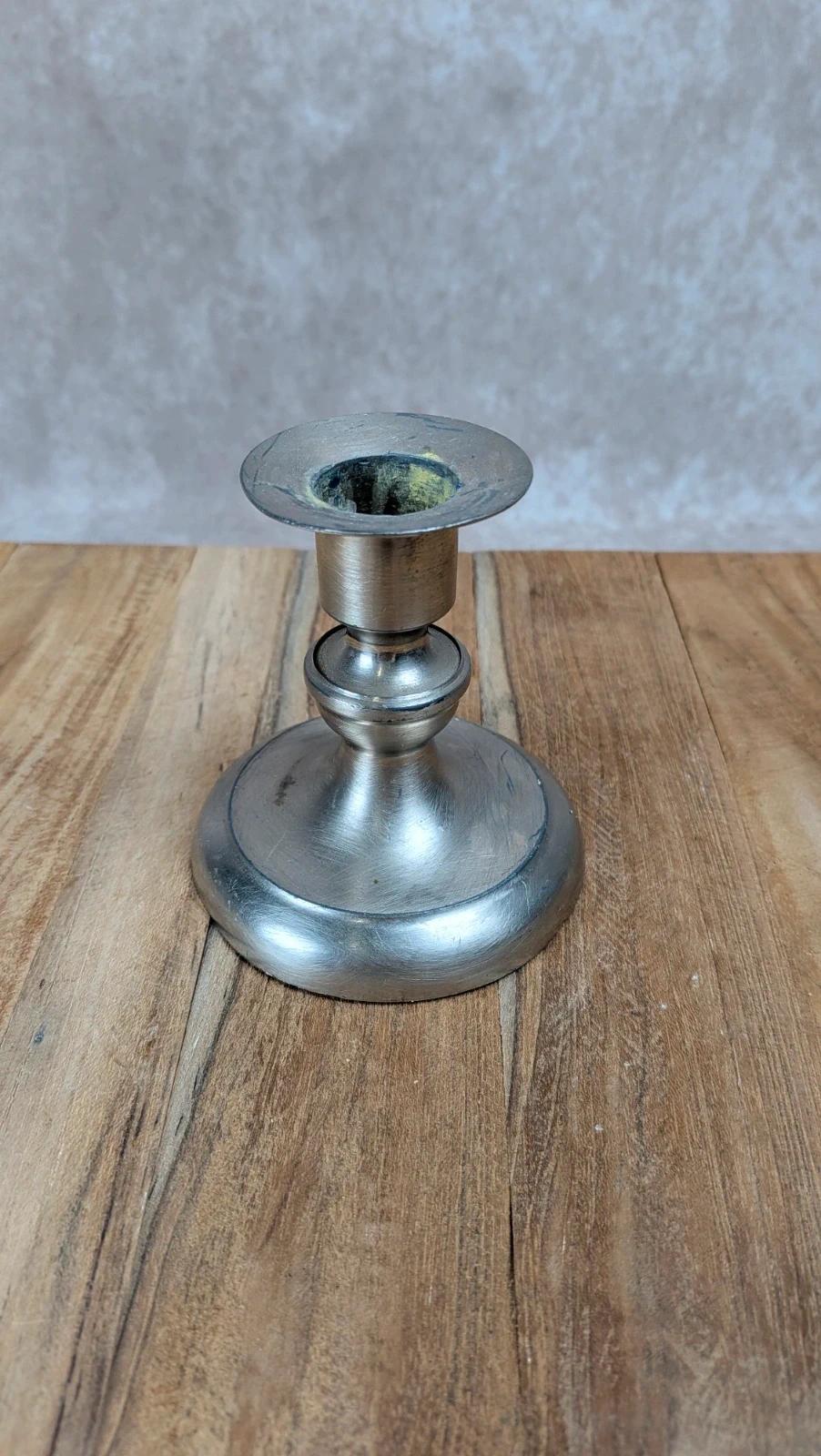 Petit bougeoir vintage en métal argenté – W. Germany