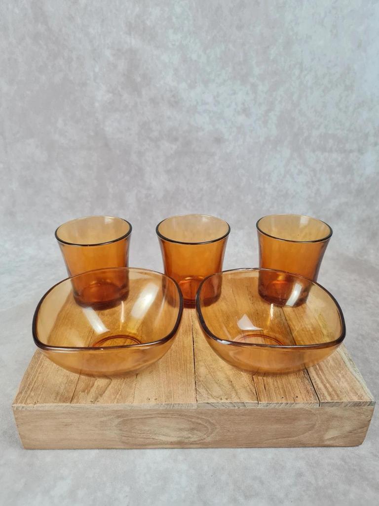 Petit lot vintage Duralex 🍯 Verre ambré