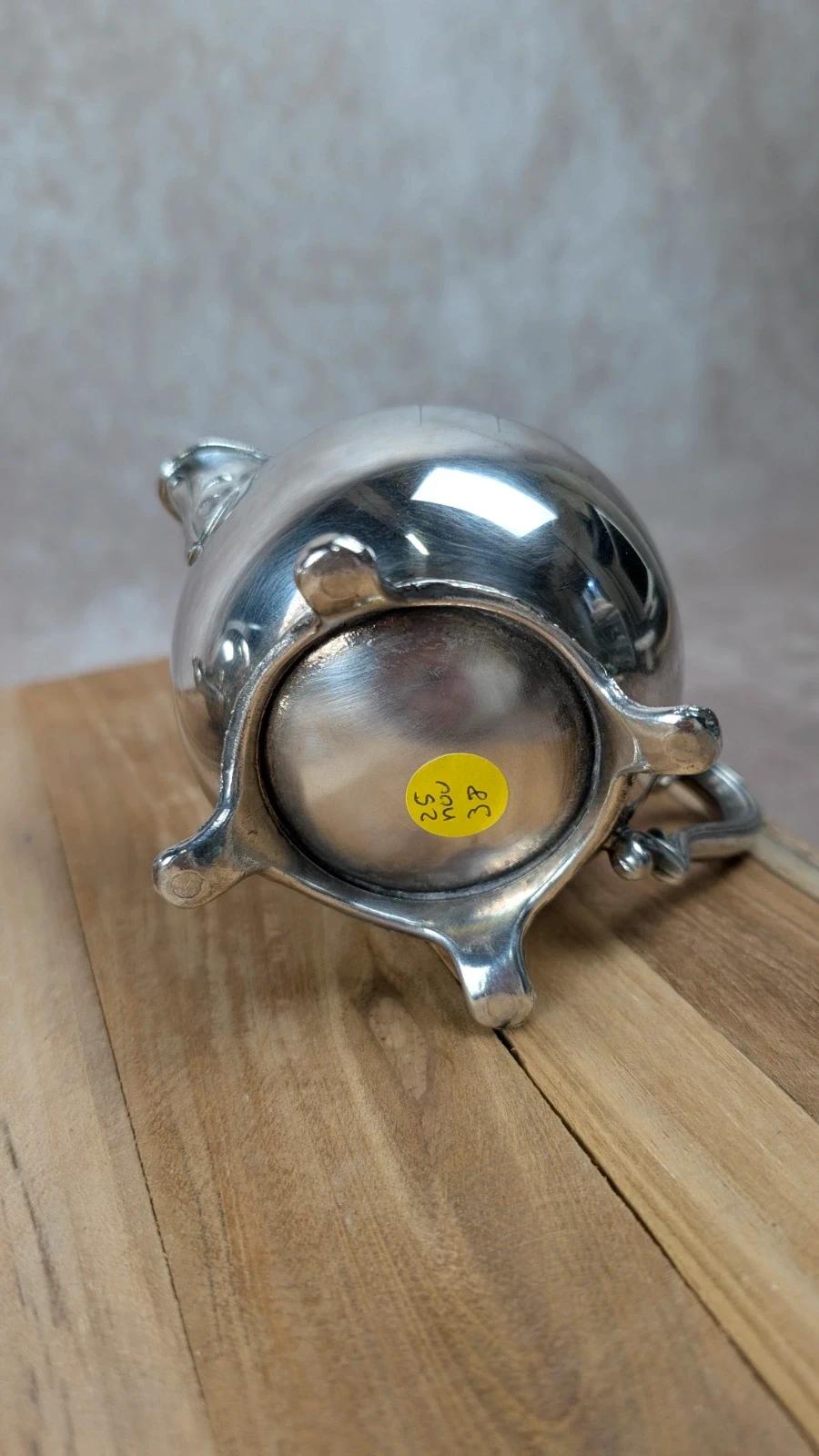 Petit pot à lait & sucrier en métal argenté