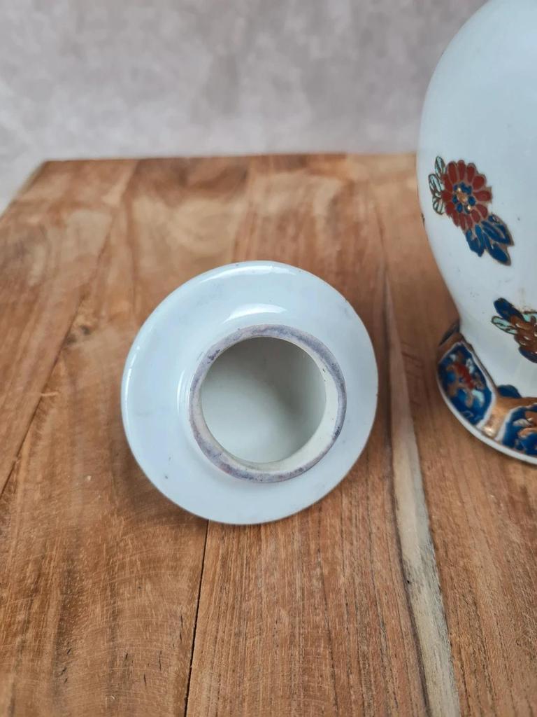 🏺 Petit pot couvert chinois en porcelaine décor Imari