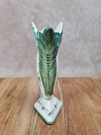 🌿 Petit vase en faïence signé Figas – décor fleuri main 🌸