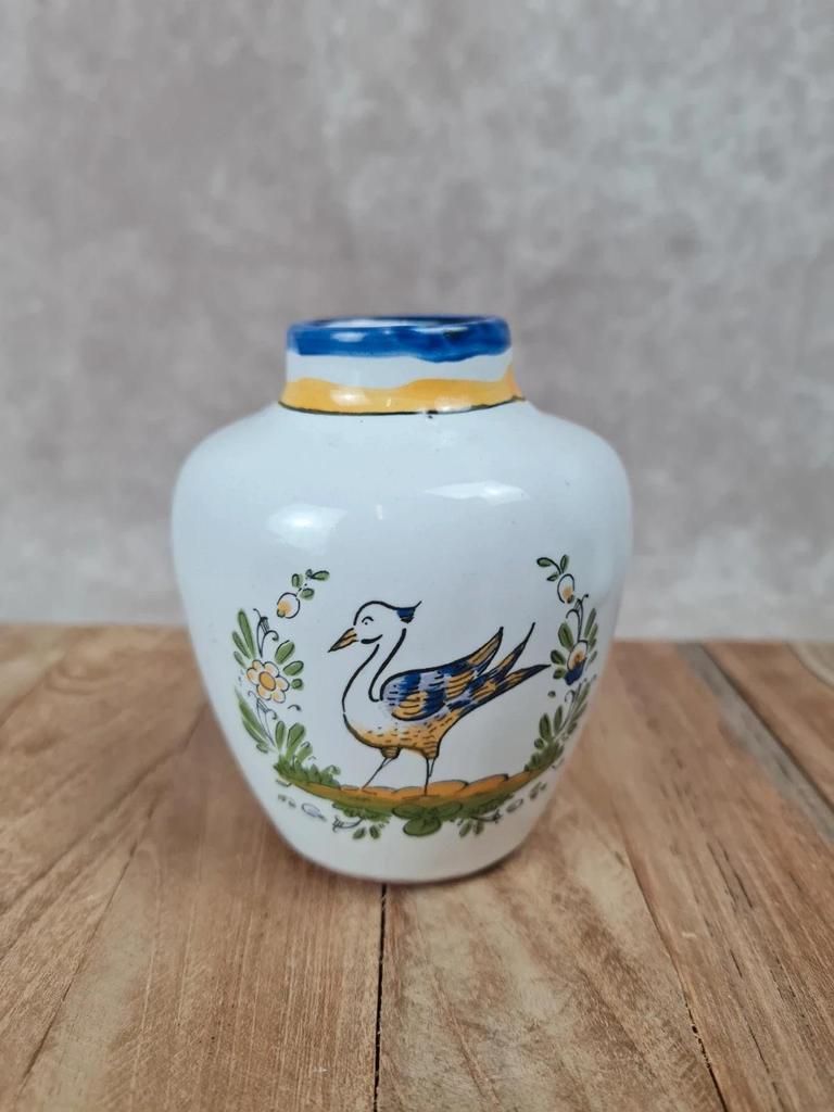 Petit vase en faïence signé La Renoleau – Angoulême 1968 🌼