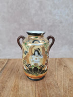 Petit vase japonais ancien Satsuma Moriage 🎎 décor bouddhique