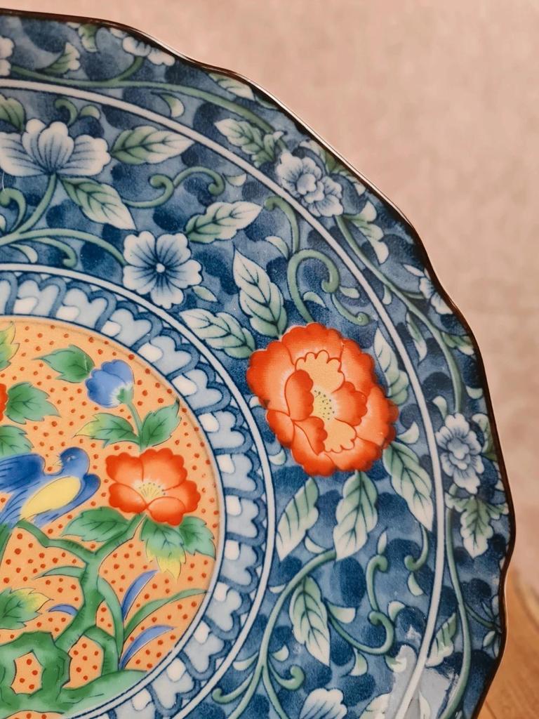 Petite assiette creuse chinoise décor floral et oiseau 🐦🌸