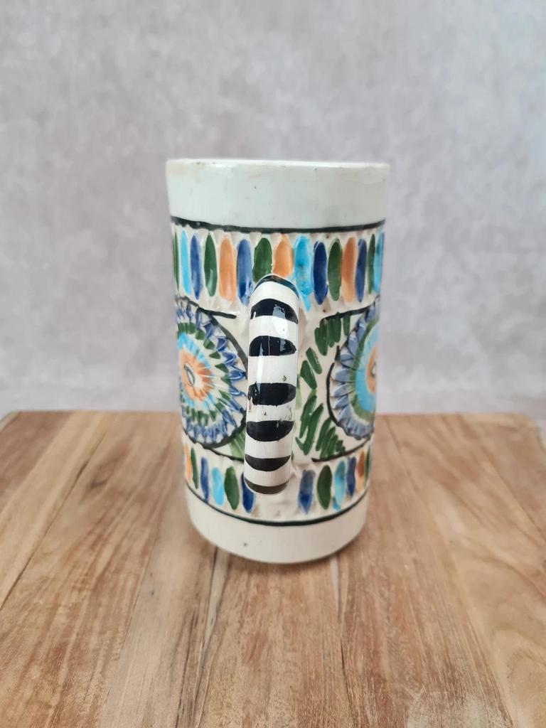 Pichet ancien en faïence tunisienne décor coloré 🌿