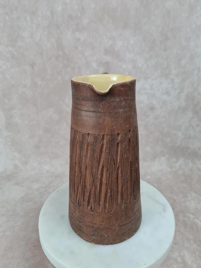 🏺 Pichet ancien en terre cuite émaillée – Italie 🇮🇹