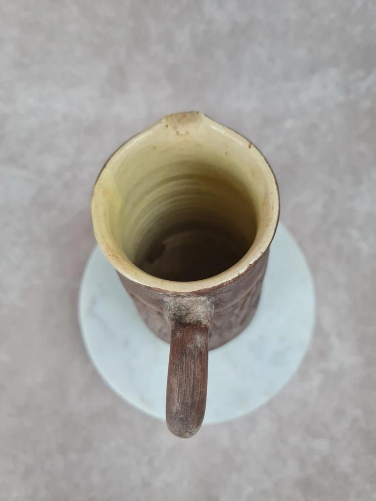 🏺 Pichet ancien en terre cuite émaillée – Italie 🇮🇹