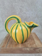Pichet Longchamp France – Céramique jaune & vert – Vintage années 50/60