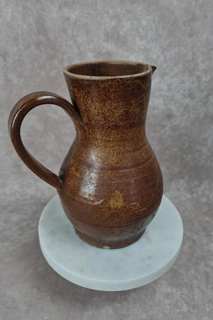 Pichet vintage en grès vernissé brun 🍂