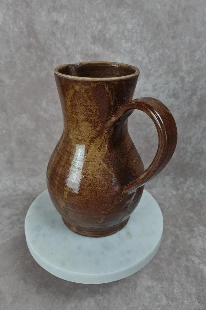 Pichet vintage en grès vernissé brun 🍂