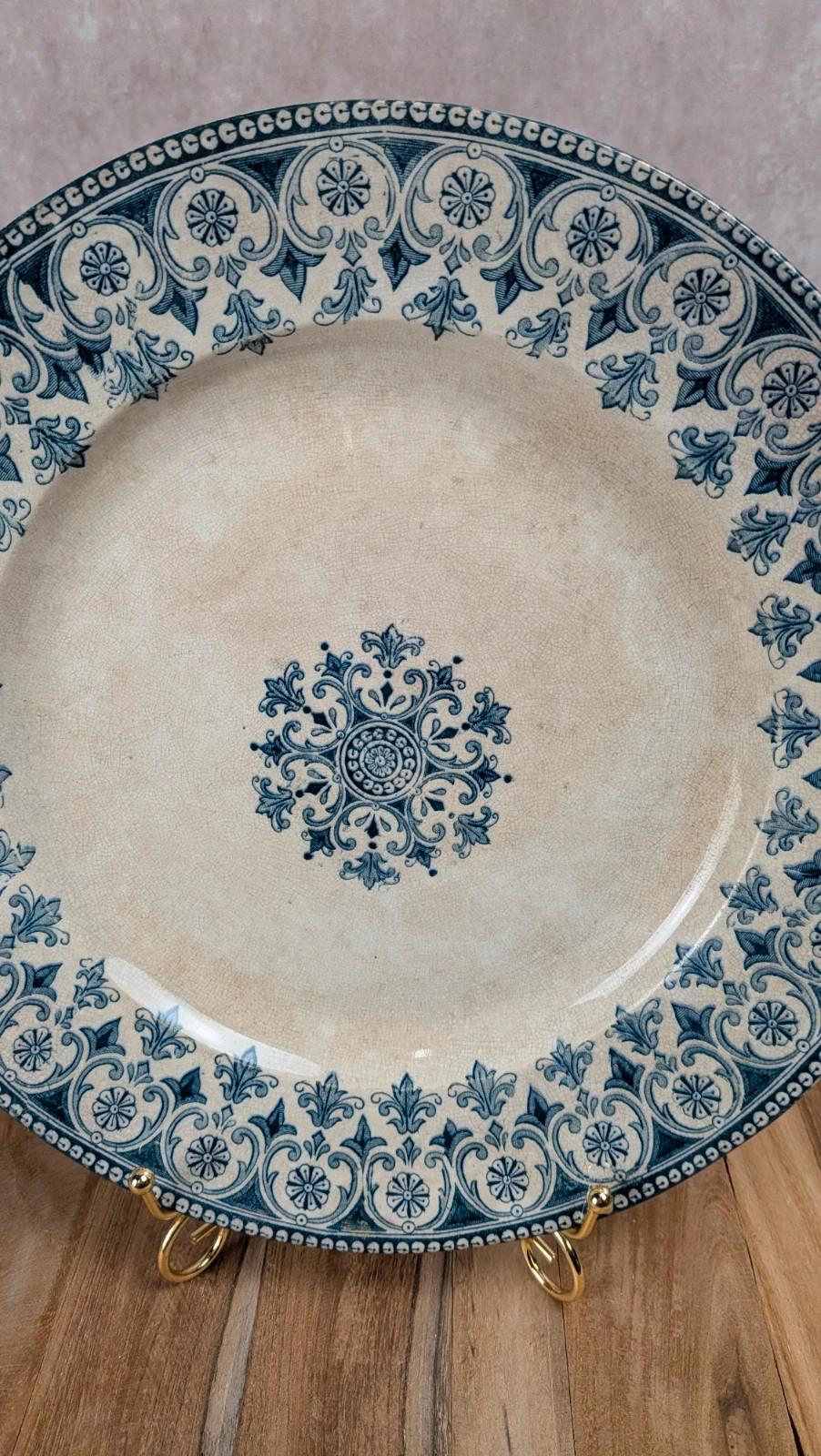 Plat ancien Badonviller – Modèle Oriental – Décor bleu