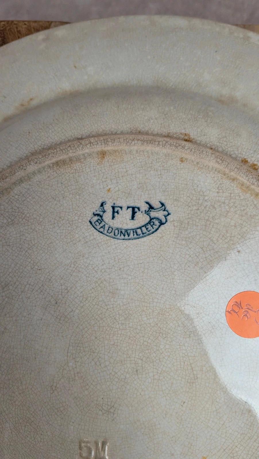 Plat ancien Badonviller – Modèle Oriental – Décor bleu