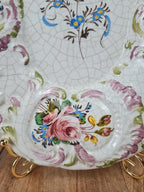 Plat ancien en faïence décor floral peint main 🌸 Xixe siècle