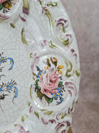 Plat ancien en faïence décor floral peint main 🌸 Xixe siècle
