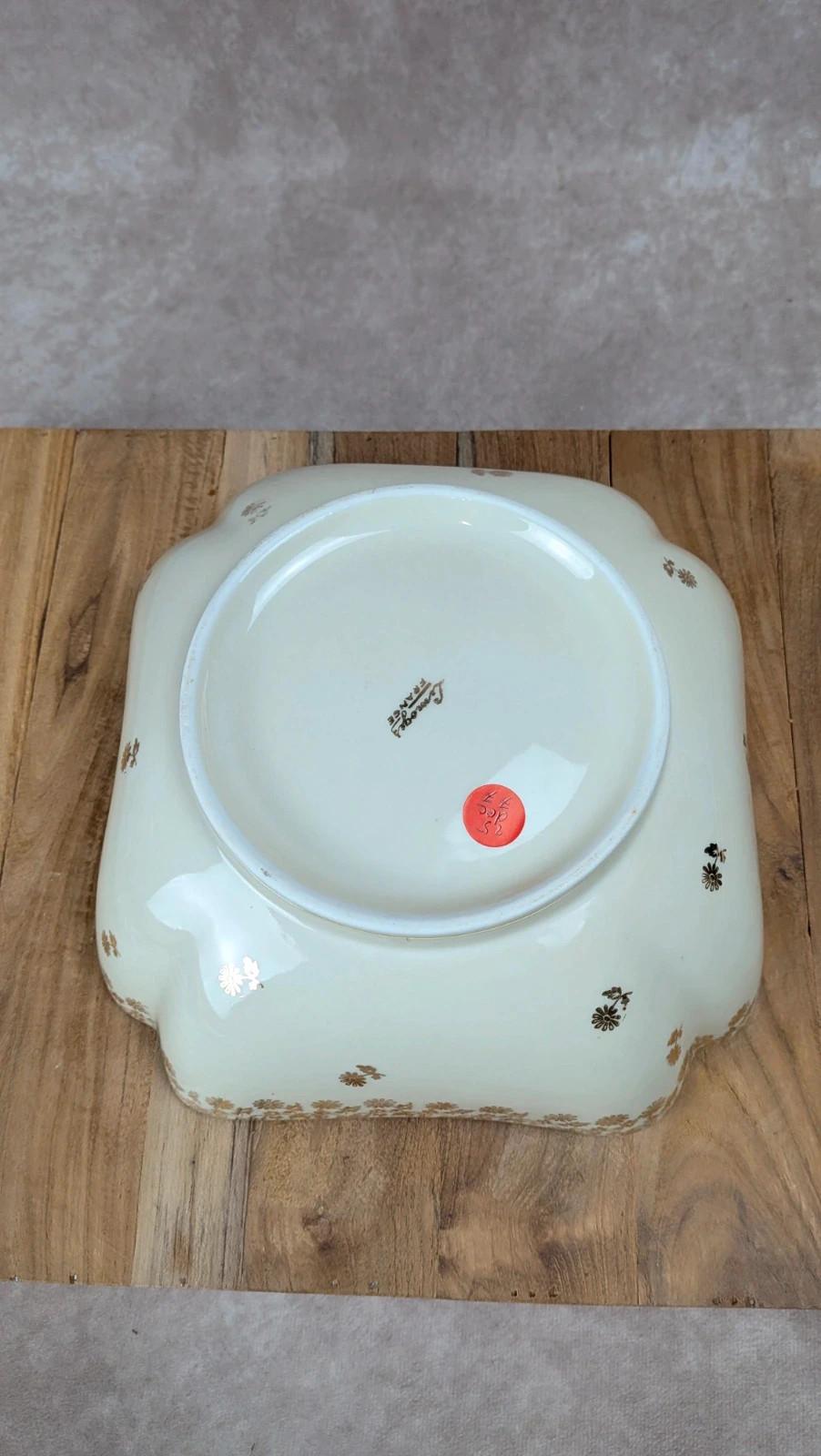 Plat ancien en porcelaine de Limoges – décor doré délicat