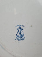 🩵 Plat ancien Lg terre de fer, modèle “pavots” décor bleu 🩵