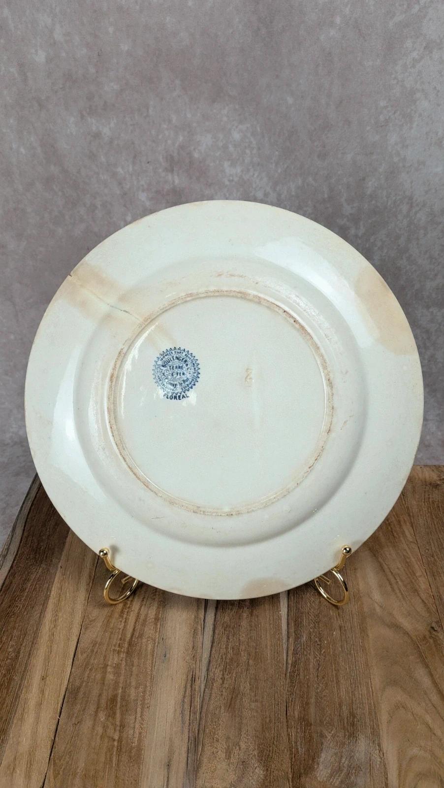 Plat ancien Terre de Fer Boulenger – modèle Floréal – Choisy - le - roi