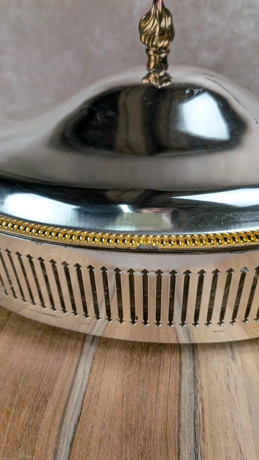 Plat de service vintage inox & verre Pyrex – esprit chauffe - plat / légumier