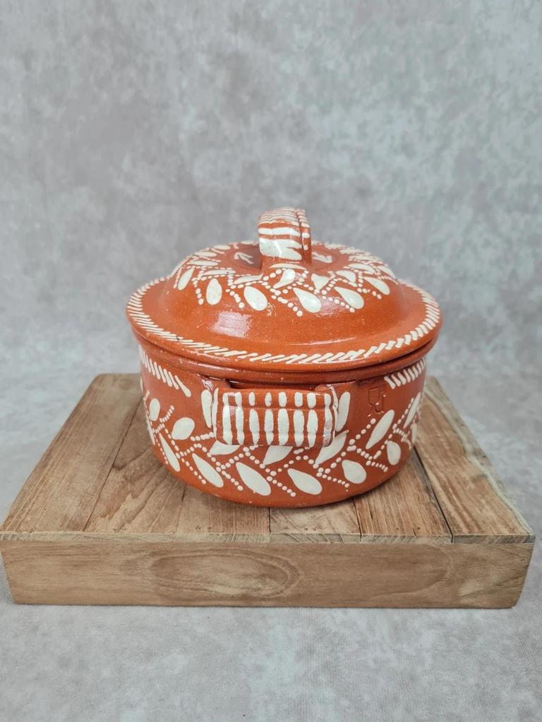 🍲 Plat vintage en terre cuite décorée - signé Portugal 🇵🇹