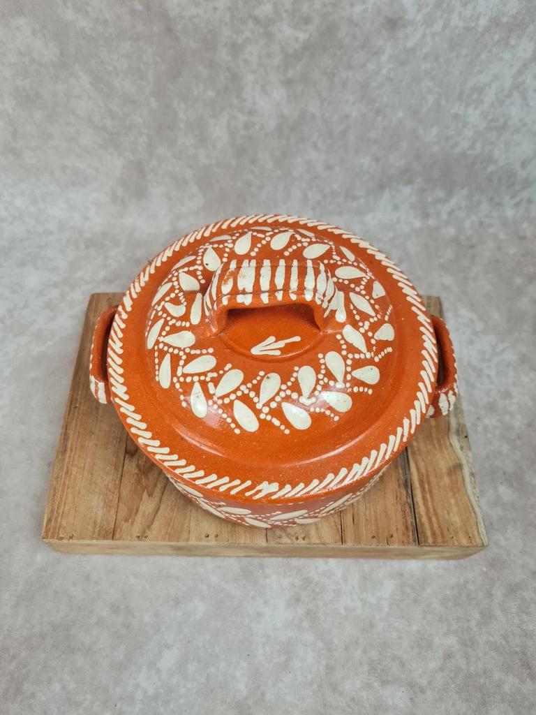 🍲 Plat vintage en terre cuite décorée - signé Portugal 🇵🇹
