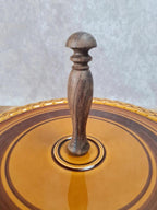 Plateau de service vintage avec manche en bois – numéroté 7532