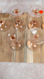 Plateau Portieux rose + 6 verres assortis
