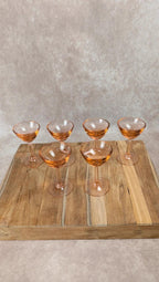Plateau Portieux rose + 6 verres assortis