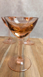 Plateau Portieux rose + 6 verres assortis