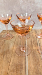 Plateau Portieux rose + 6 verres assortis