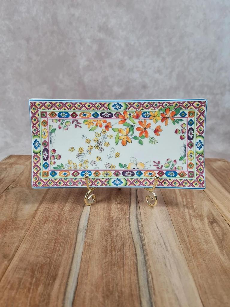 Plateau rectangulaire Gien, Collection Bagatelle Agathe Charlot, made in France