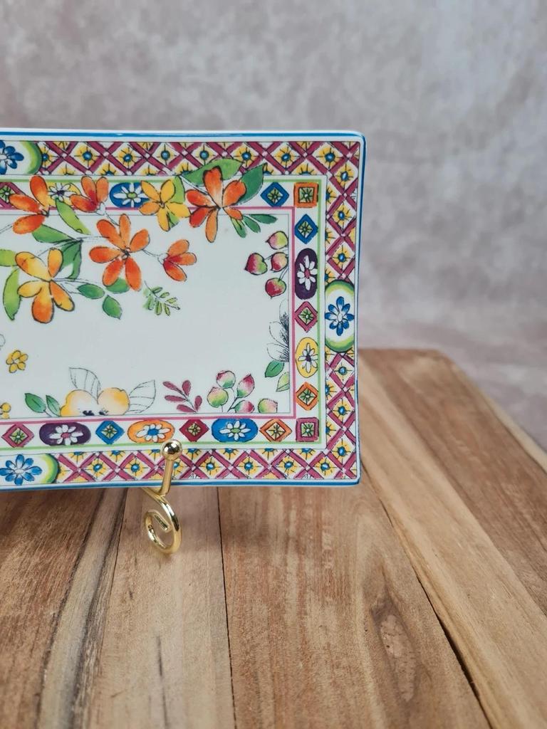 Plateau rectangulaire Gien, Collection Bagatelle Agathe Charlot, made in France