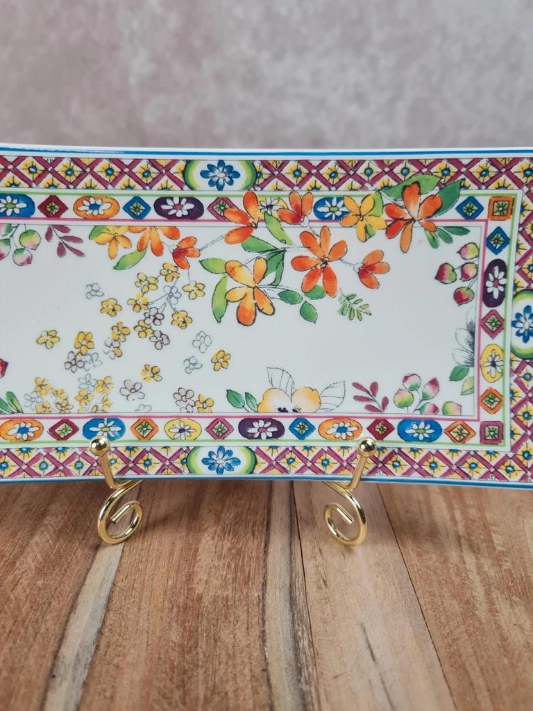 Plateau rectangulaire Gien, Collection Bagatelle Agathe Charlot, made in France
