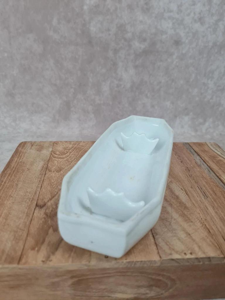 🪥 Porte - brosse à dents ancien en porcelaine blanche