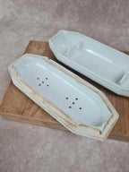 🪥 Porte - brosse à dents ancien en porcelaine blanche