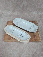 🪥 Porte - brosse à dents ancien en porcelaine blanche