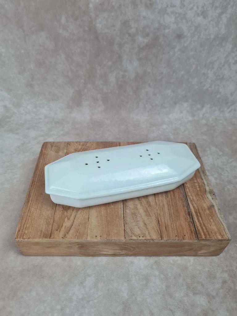 🪥 Porte - brosse à dents ancien en porcelaine blanche
