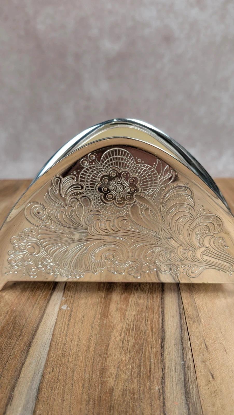 Porte - serviettes vintage Wmf – métal argenté gravé