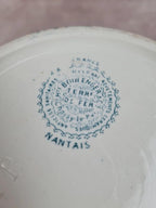 Pot ancien en terre de fer – Boulenger Choisy - le - roi – décor floral bleu « Nantais »