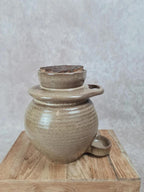 🏺 Pot en céramique vintage avec bouchon de liège et coupelle intégrée