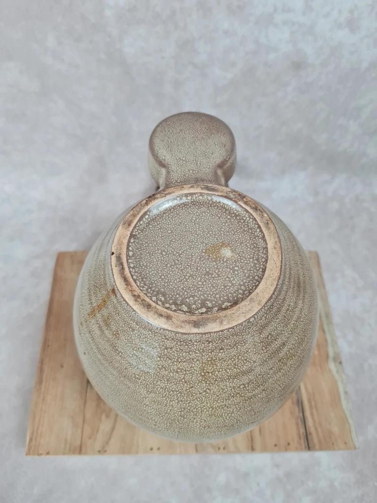 🏺 Pot en céramique vintage avec bouchon de liège et coupelle intégrée