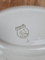 Ravier ovale Céranord Saint - amand vert & doré