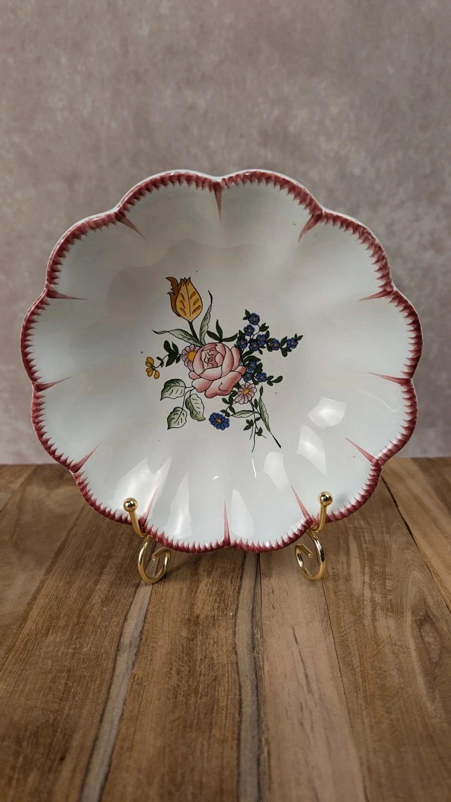 Ravissante coupe fleurie Roulllet Renoleau – faïence de Charente