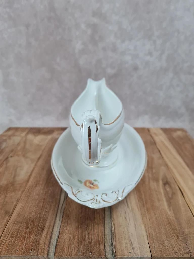 🌸 Saucière ancienne en faïence – Faïencerie de D’onnaing Nord, France